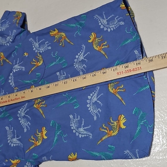 Kids Blue Dinosaur Button Down Shirt‎ Jurassic - Picture 8 of 10